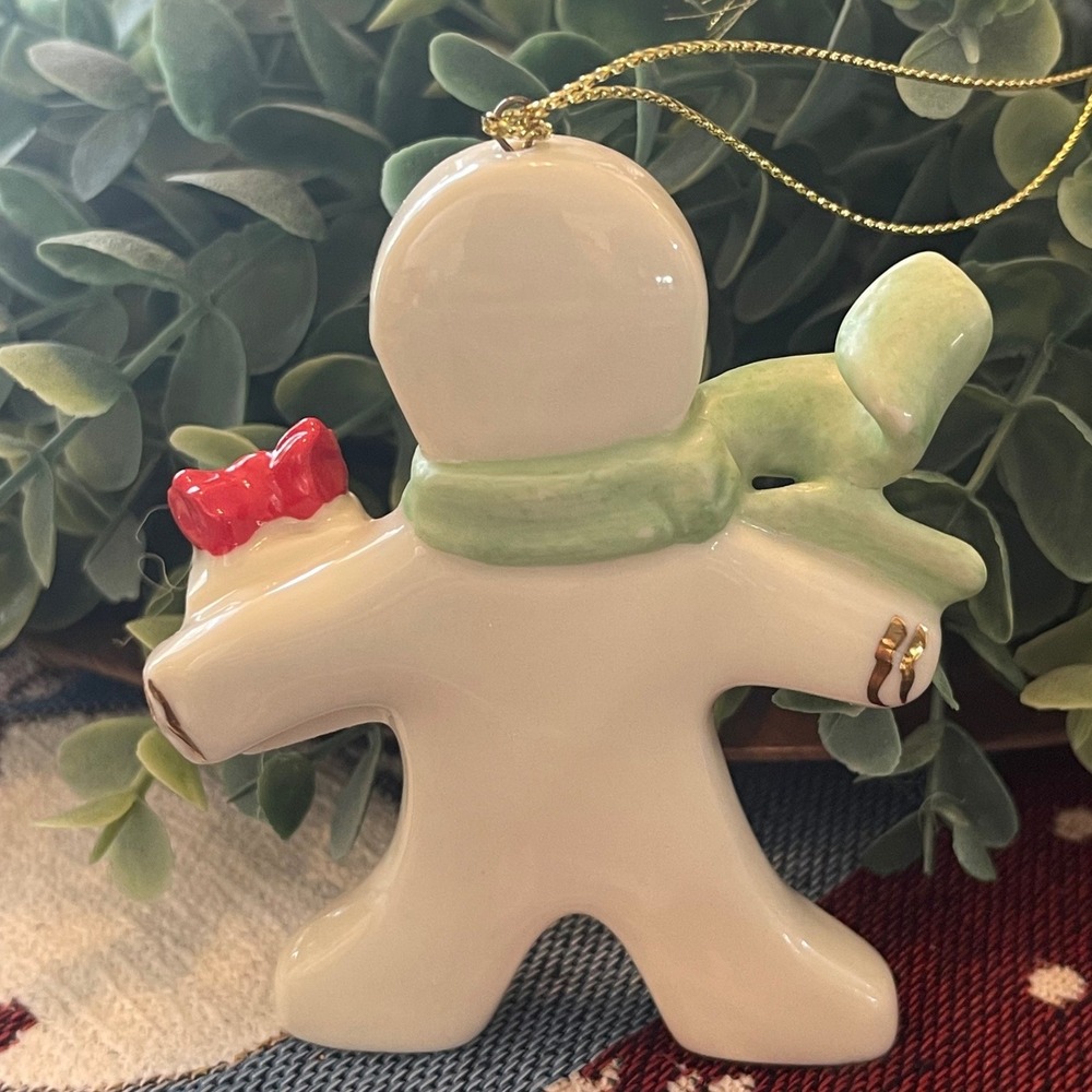 Lenox 2006 Gingerbread Man Ornament Ceramic Heart Gift Gold Accents - Picture 2 of 4